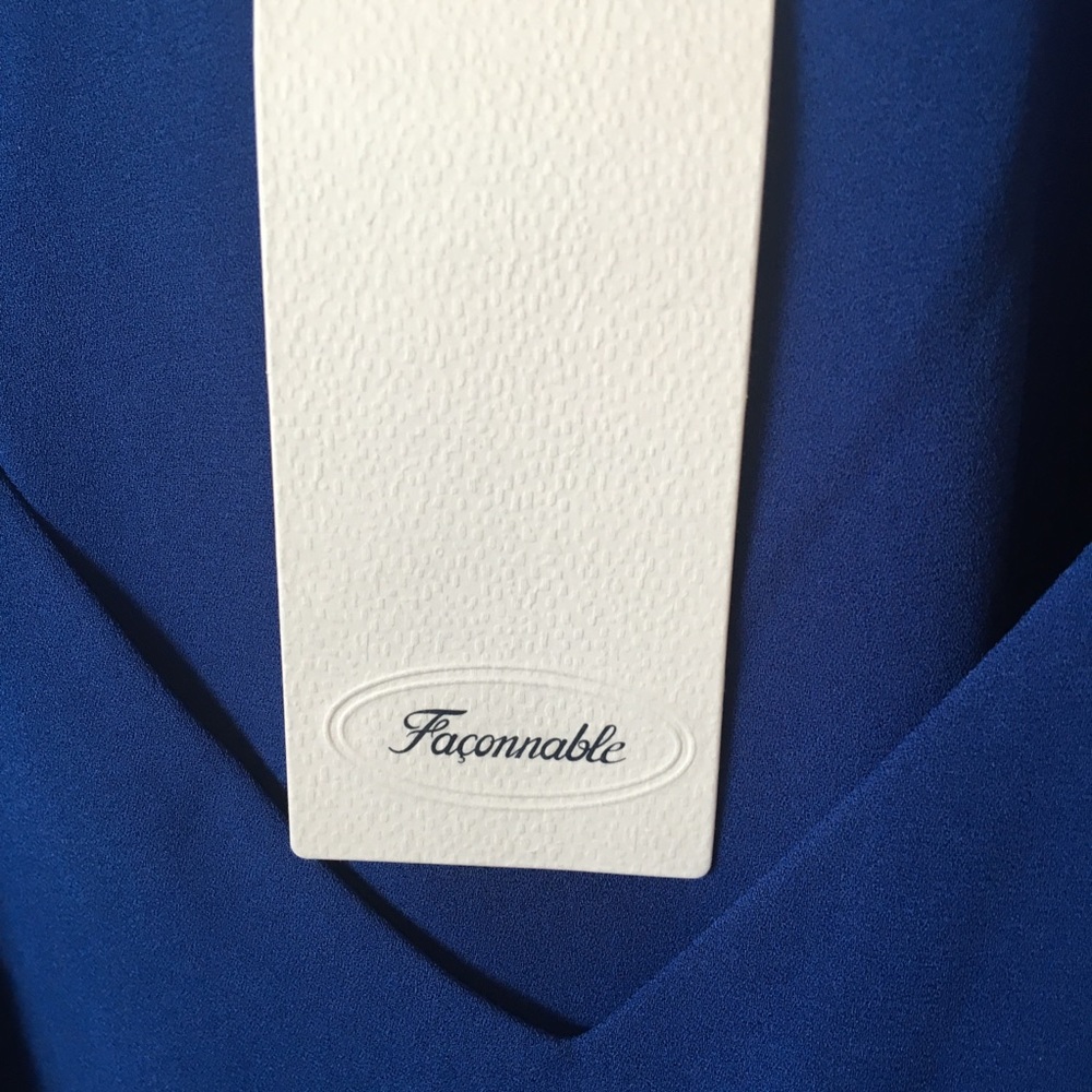 NWT FACONNABLE Silk Tank Top Monaco Blue Iris - Picture 6 of 7